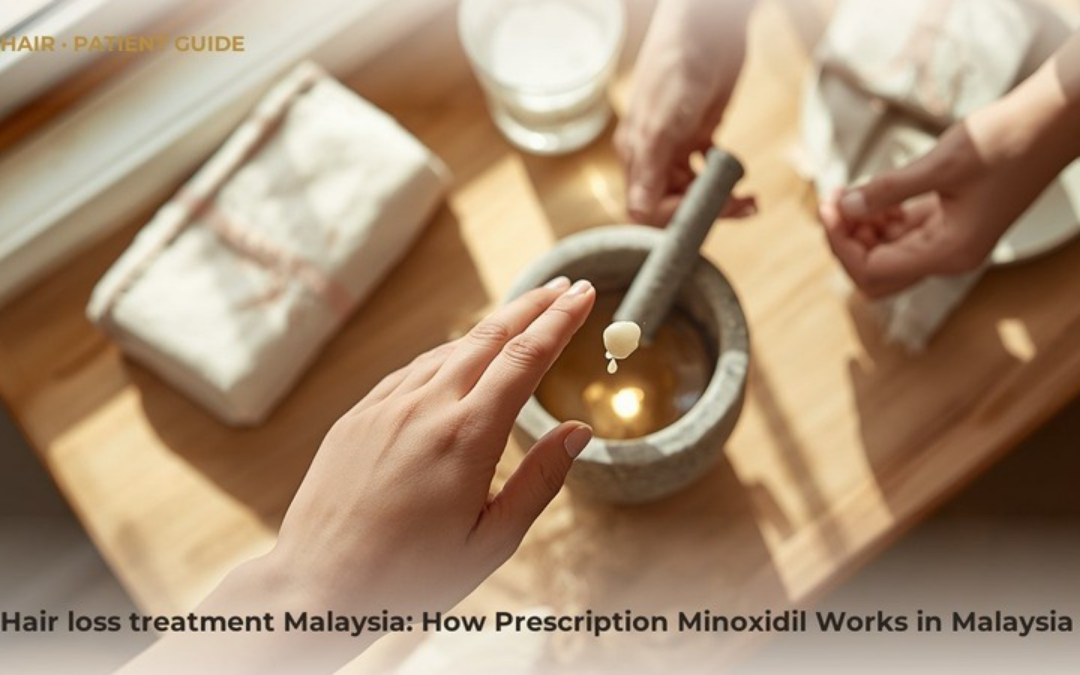 A sunlit kitchen counter with a small ceramic bowl, for a patient guide on prescription minoxidil and androgenetic alopecia